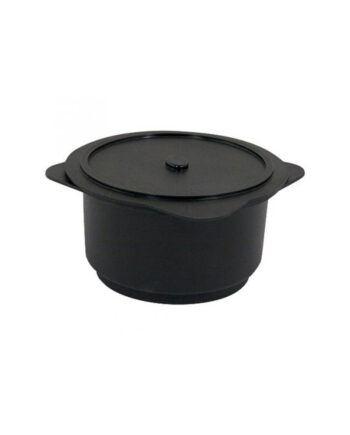 Verrine Cocotte ovale PP noire 300 ml avec couvercle