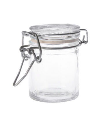 Mini-bocal verre avec joint blanc 45 ml