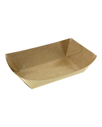 Barquette rectangulaire carton kraft brun ingraissable 1000 ml