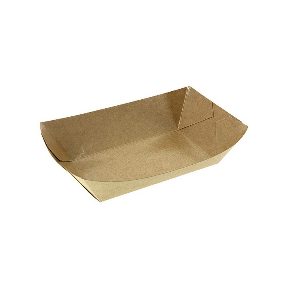 Barquette rectangulaire carton kraft brun ingraissable 1000 ml