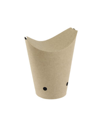 Pot à wraps & frites carton kraft brun avec fermeture
