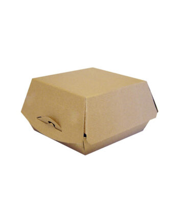 Boîte hamburger carton kraft brun micro-cannelé 106 x 105 x 75 mm