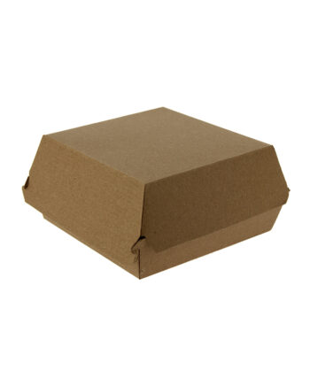 Coquille burger XL carton kraft brun micro-cannelé