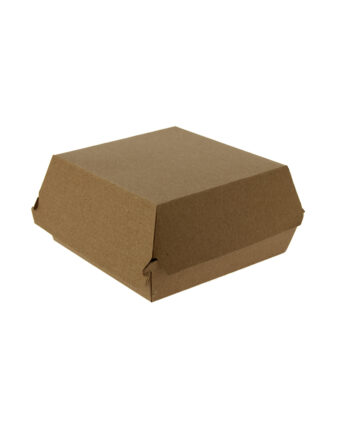 Coquille burger XL carton kraft brun micro-cannelé 130 x 130 x 75 mm