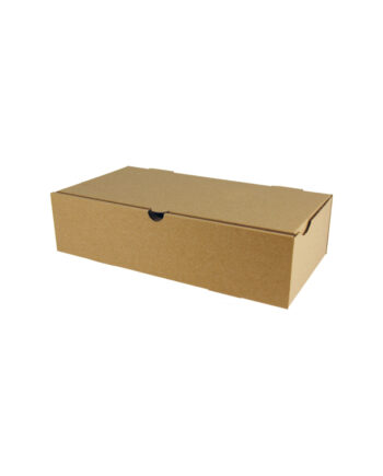 Boîte pizza calzone carton kraft brun micro-cannelé 300 x 160 x 80 mm