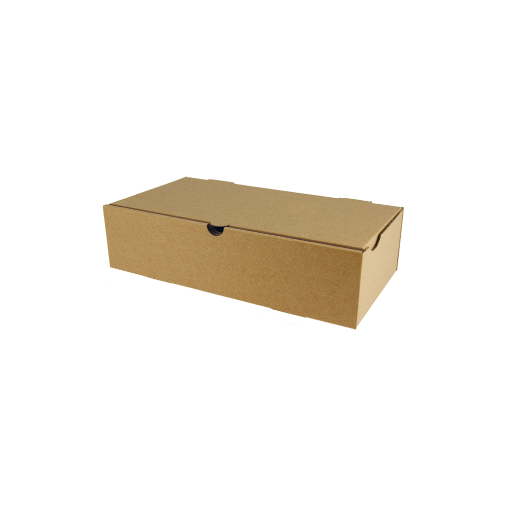 Boîte pizza calzone carton kraft brun micro-cannelé 300 x 160 x 80 mm