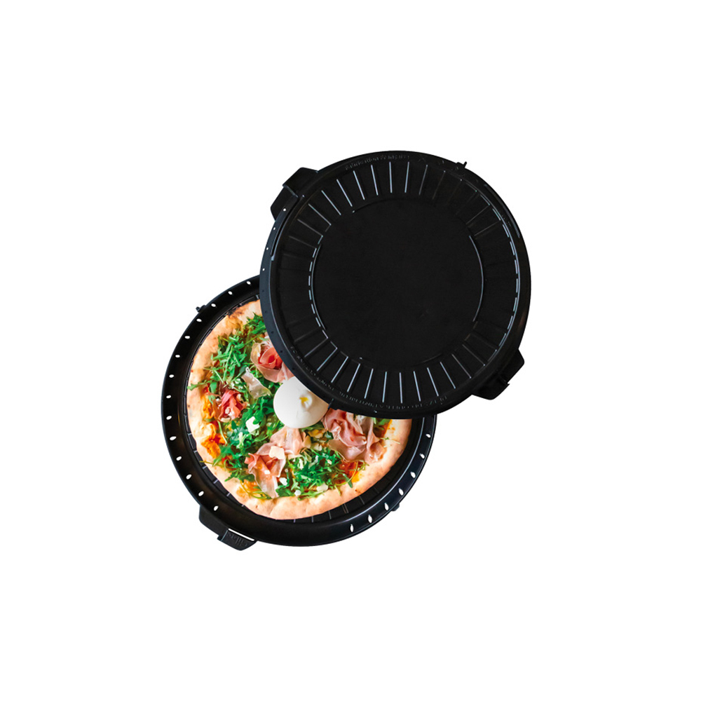 Plateau pizza réemployable PEHD Ø 39 cm - noir