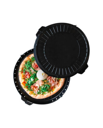 Boîte pizza réutilisable Re'Box noire PEHD 390 x 390 x 54 mm